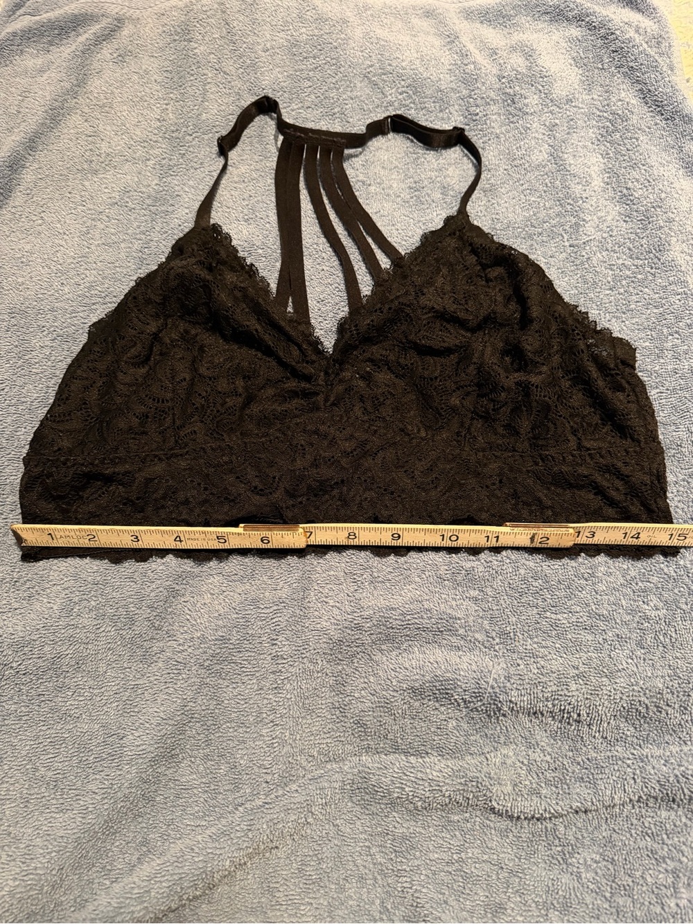 Lovesick Black Lace Bralette with Strappy Back